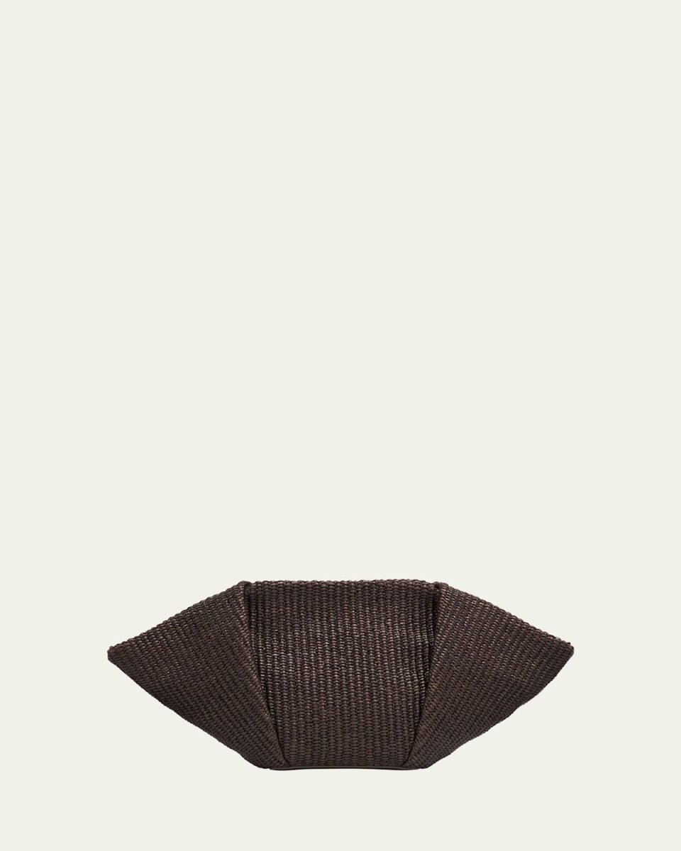 Fan Raffia Clutch Bag